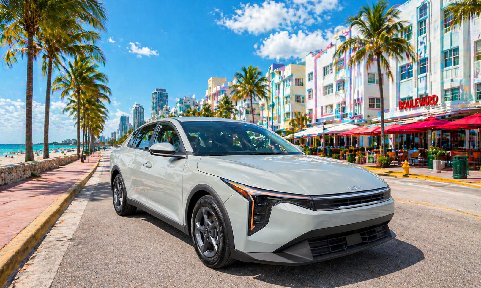 Kia K4 de Kibely en Ocean Drive, Miami